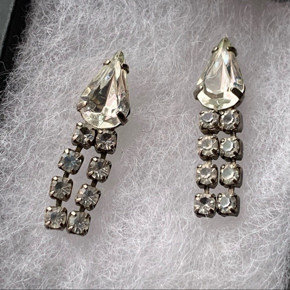 Vintage Rhinestone Earrings - Picture 2 of 6